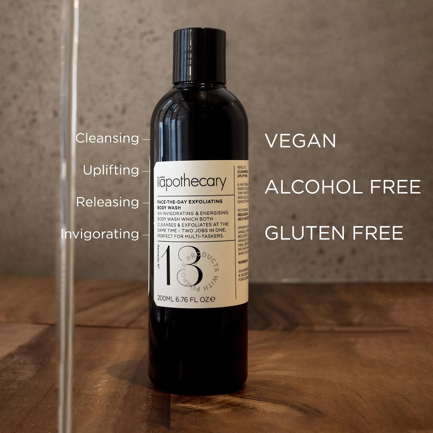 ilapothecary Face-The-Day Exfoliating Body Wash - Invigorating and Moisturizing Body Soap - Rich in Antioxidants - Gluten Free - No Alcohol - 6.76 oz