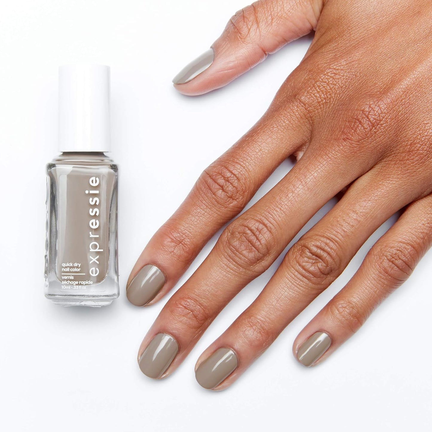 Essie Expressie Quick-Dry Nail Polish - 8-Free Vegan Formula in Soft Gray | 0.33 fl oz (Pack of 2)