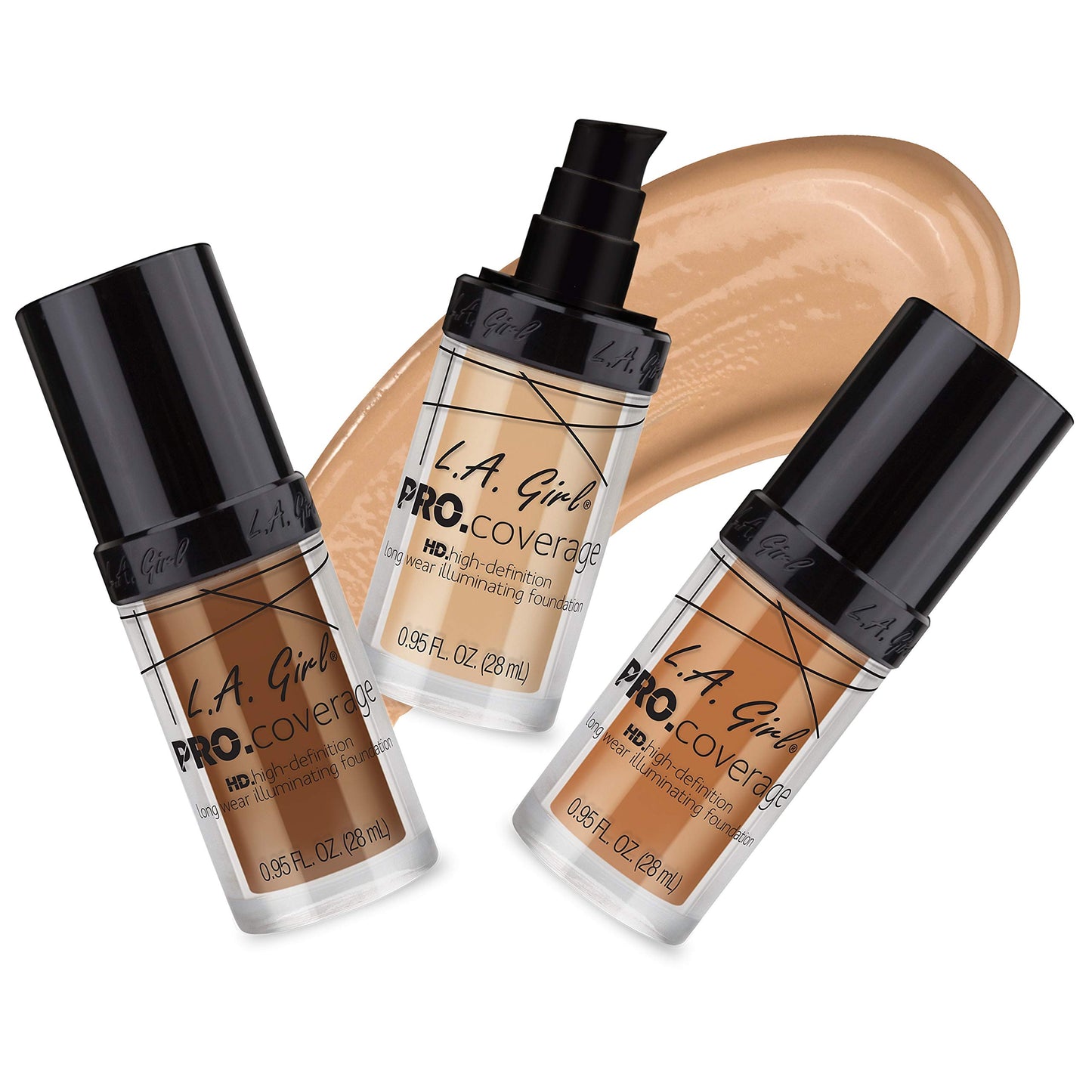 L.A. Girl Pro Coverage Liquid Foundation, Natural, 0.95 Fl Oz (Pack of 2)