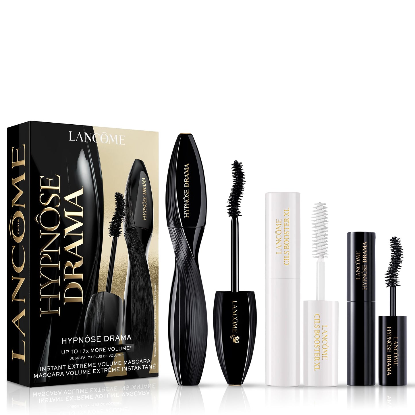 Lancôme Hypnôse Drama & Cils Booster XL Mascara Set – Full-Size Hypnôse Drama 0.27 fl. oz., Travel-Size Cils Booster XL 0.13 fl. oz., Mini Hypnôse Drama 0.06 fl. oz., Volumizing, Revitalizing