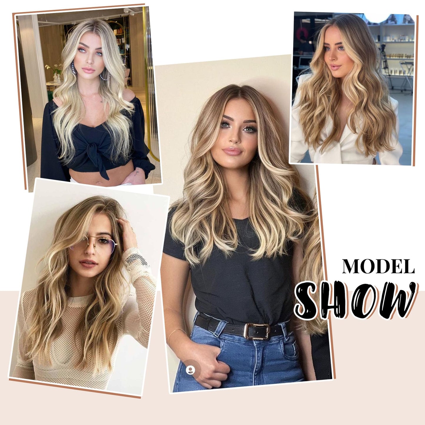 Seamless Clip in Hair Extensions Real Human Hair for Women 18 inch 70 gram Balayage Ash Brown to Platinum Blonde Soft Straight Clip in Hair Extensions 7PCS