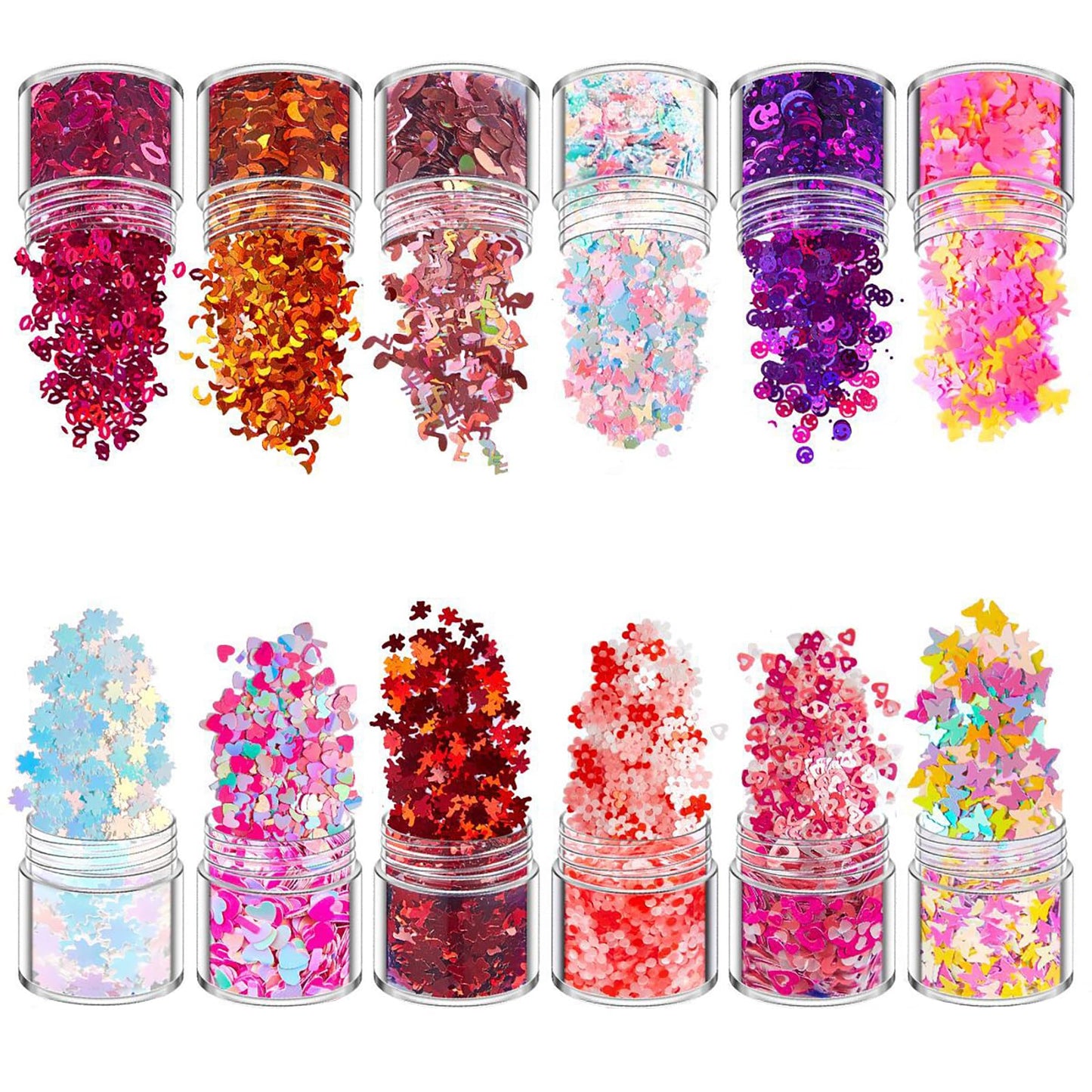 RoseFlower Holographic Chunky Glitter, Mix Multi Flakes Dreams Festival Cosmetic, Body Face Eye Hair Nail & Eyeshadow, Butterfly Decoration Perfect Halloween, Resin, Slime, Tumbler, Craft, Makeup