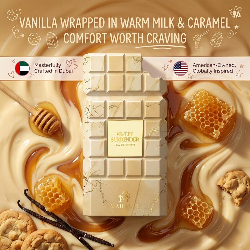 Sweet Surrender Eau de Parfum | Creamy Vanilla & Warm Caramel - Addictive Luxury Fragrance (3.4 oz)