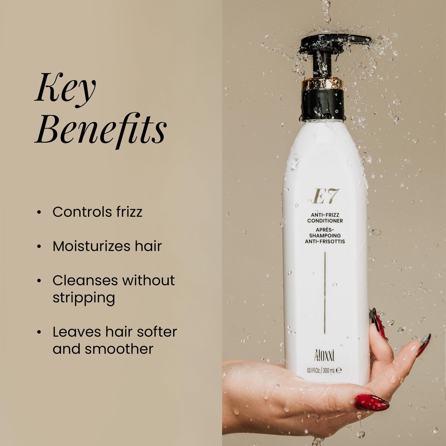 ALOXXI Moisturizing Conditioner - 7 Essential Oil Blend for Dry, Damaged & Frizzy Hair - Safe for Color Treated Hair, Paraben-Free, Softens & Manages Hair - 10.1 Fl Oz