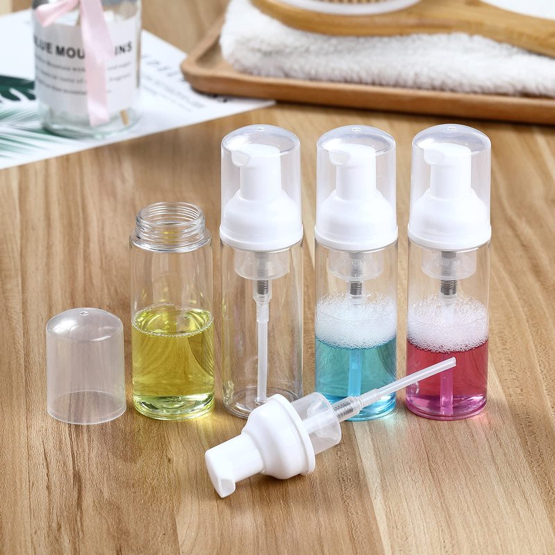 35 Pack 2 oz Foam Pump Bottles, 60ml Clear Refillable Travel Bottles for Hand Soap, Lash Shampoo, Foaming Cleanser and Liquid Soap