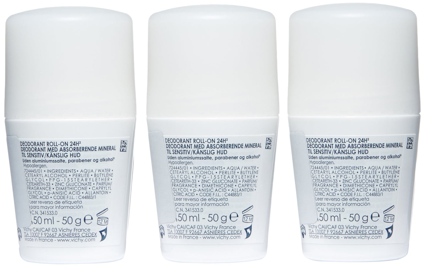 Vichy 24 Hour Dry Touch Deodorant, Aluminum Free and Allergy Tested