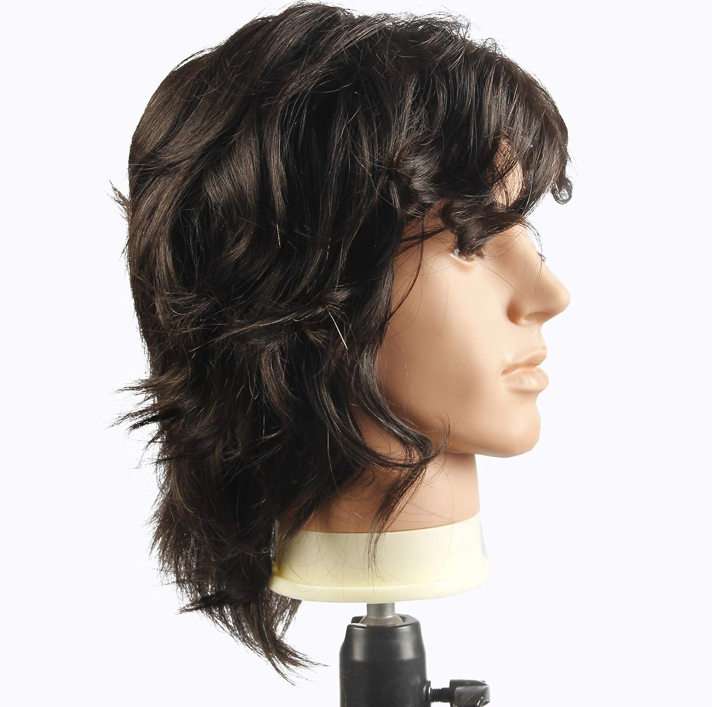 Male Mannequin Head - 100% Human Hair Cosmetology Manikin for Cutting & Styling | Includes Clamp Stand