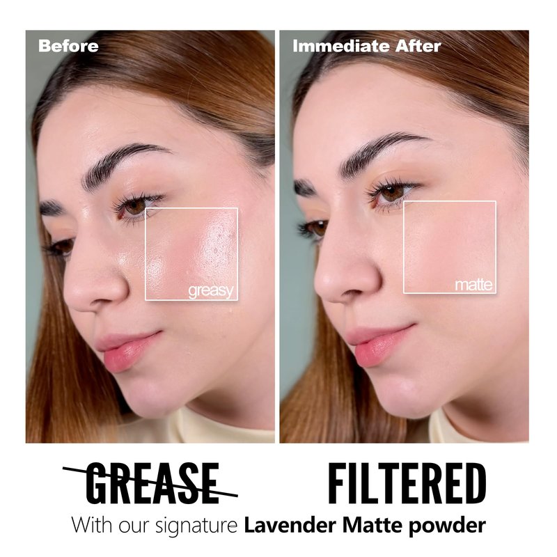 Chillab Lavender Matte Powder 0.35 oz (10g), Long-Lasting Oil Control, Blends Invisibly, 3-in-1 Setter Primer Touch-Up with Lavender & Squalane - Vegan, Cruelty-Free, Dermatologist Tested