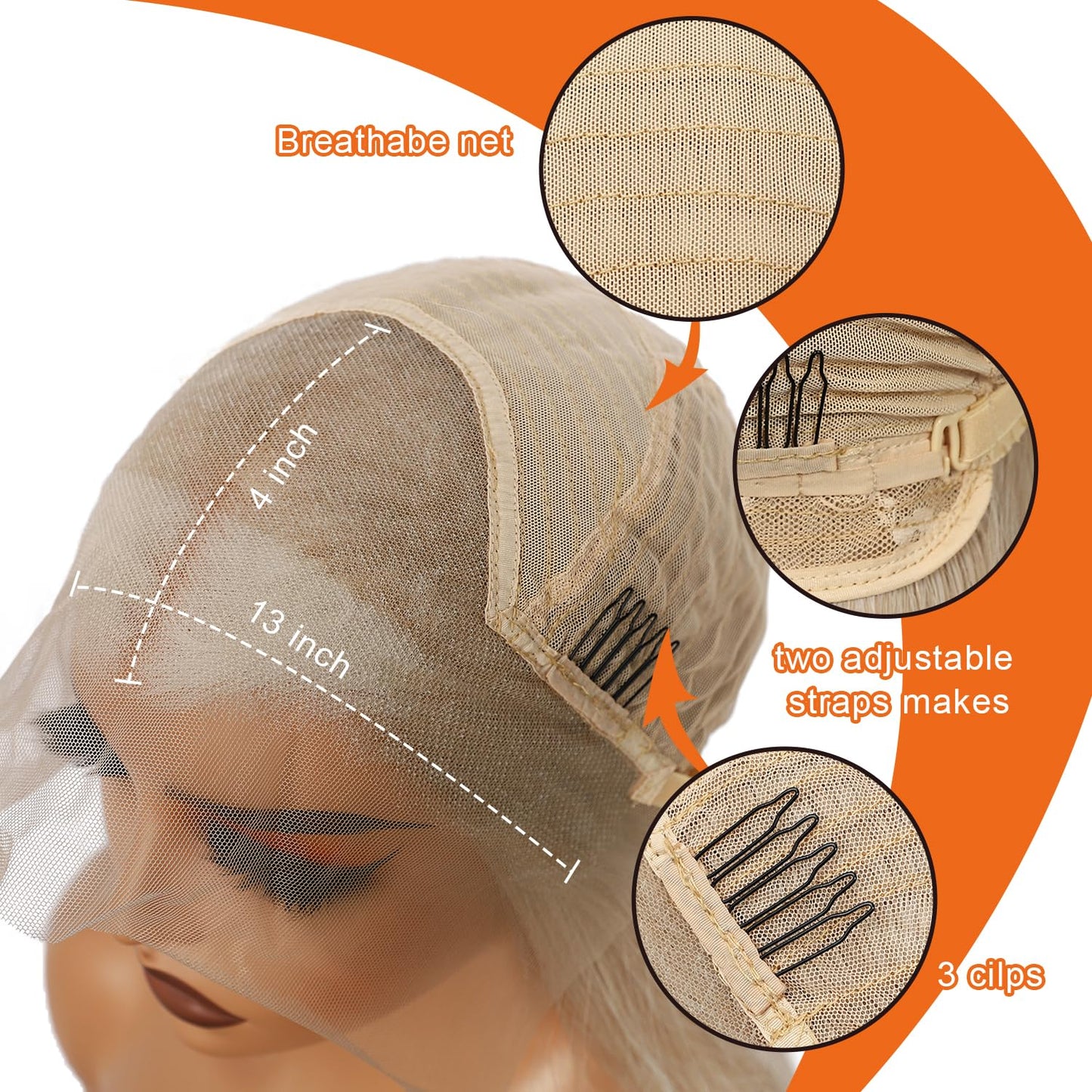 QD-Udreamy 13x4 Lace Front Wigs, Blonde Lace Front Long Straight Wigs for Women Middle Part Glueless Straight Hair Pre Plucked with Hairline For Black Women 26 Inch