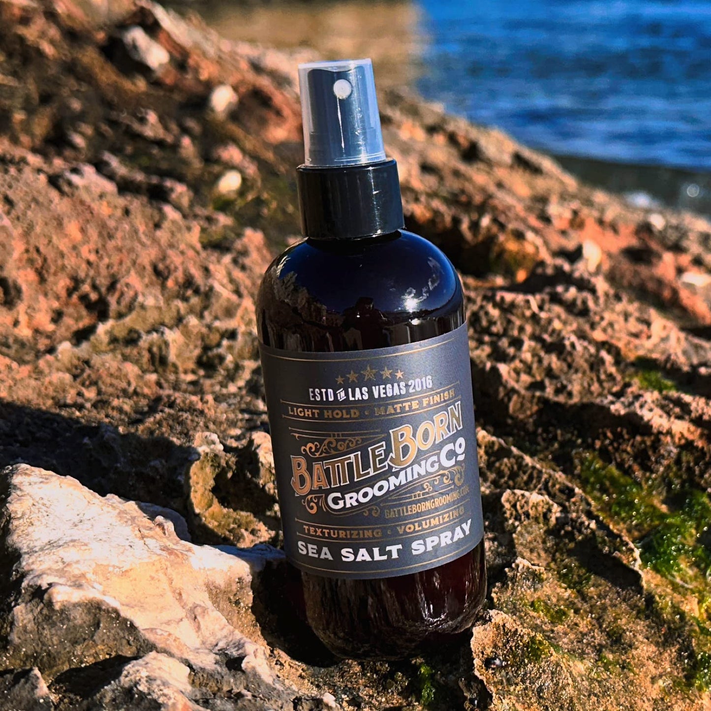 Battle Born Grooming Co Sea Salt Spray (8 fl oz) – Natural, Vegan, Texturizing Spray for Effortless Beach Hair & Waves – Adds Volume, Texture, and Thickness – Unisex