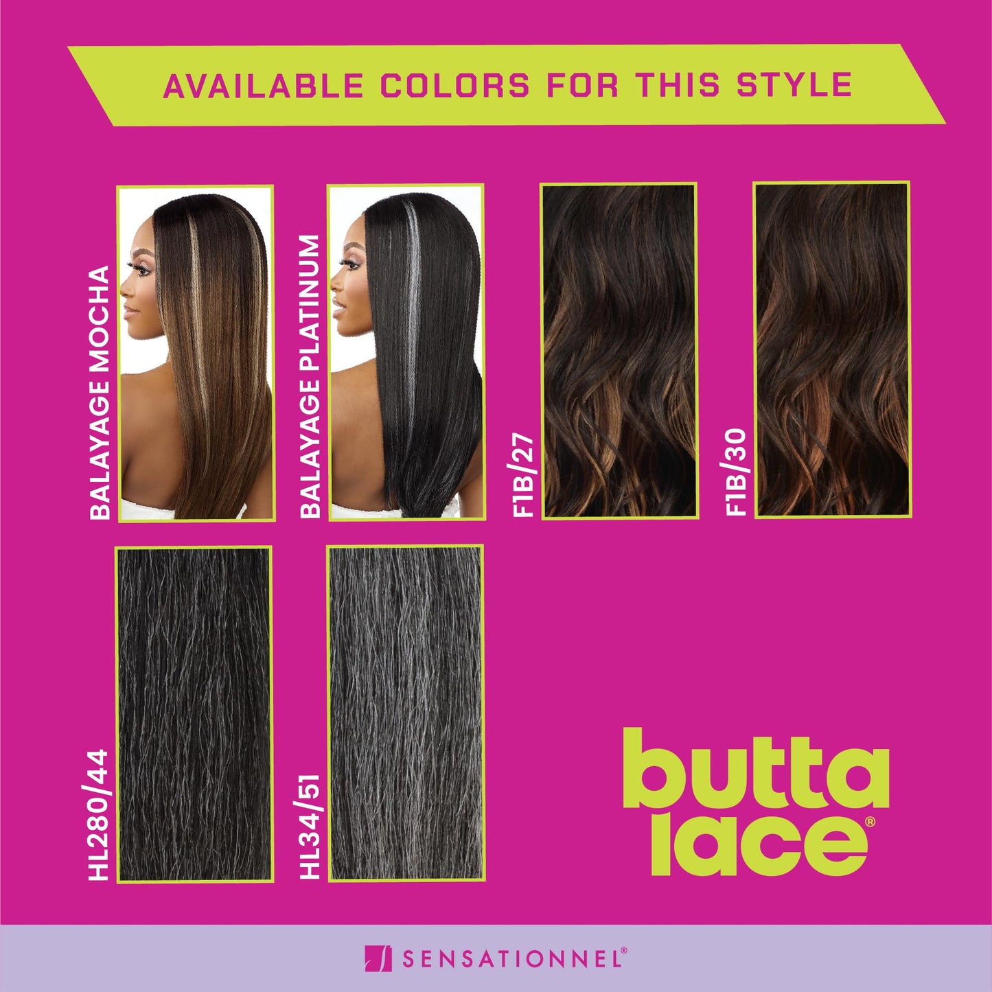 Sensationnel Butta Lace Wigs - Velvet Flow Unit Extra Wide 5 Inch Deep Parting Synthetic Preplucked Hairline Glueless Lacefront (1B OFFBLACK)