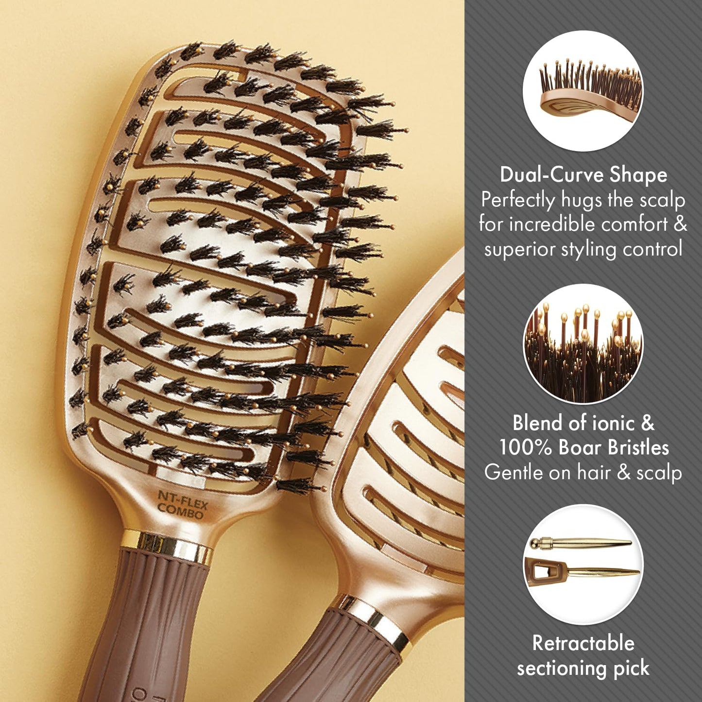 NanoThermic Ceramic Ion Hair Brush - Scalp-Hugging Vented Design