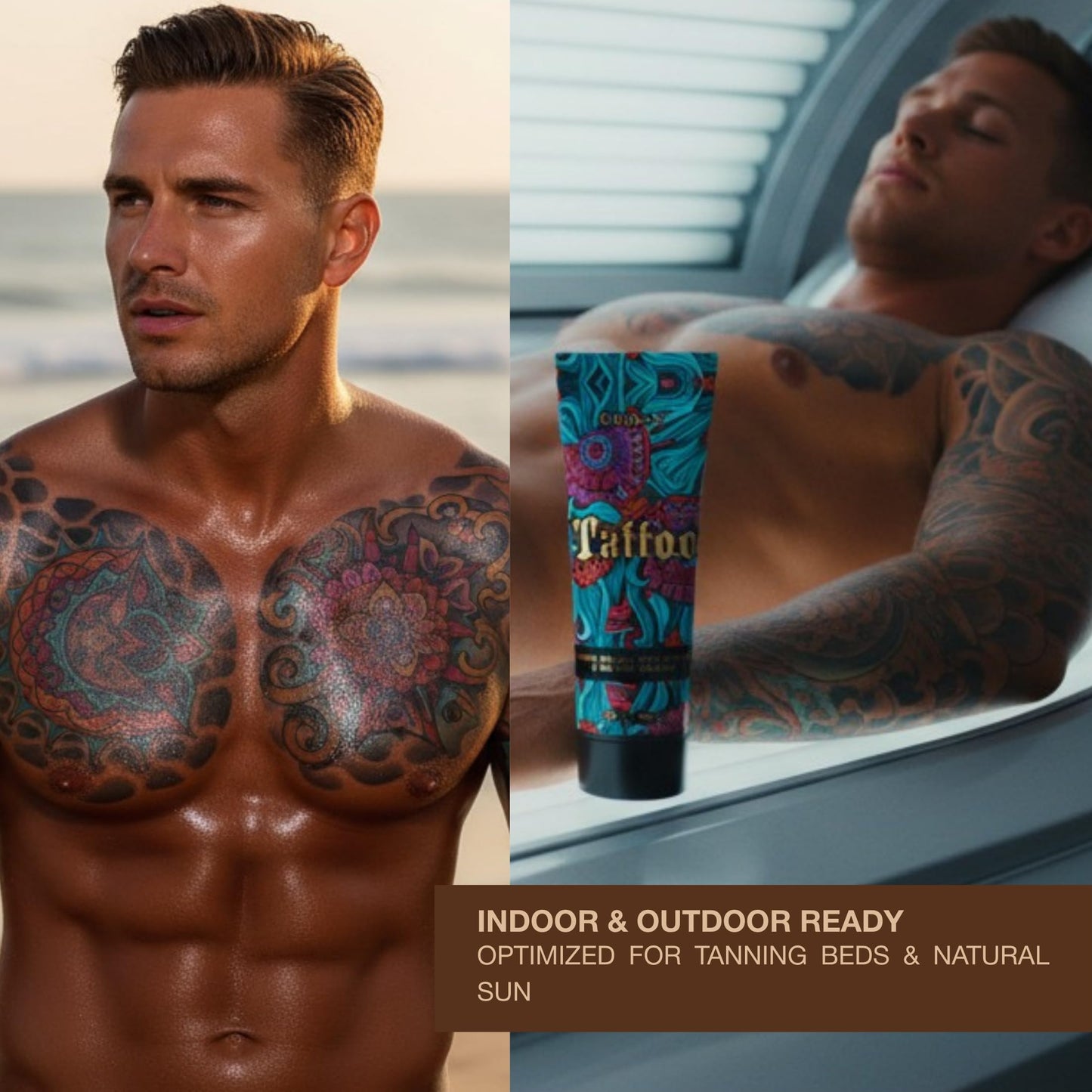 Onyx Tattoo Tanning Lotion - Indoor Tanning Accelerator with Bronzer and Tattoo Fade Protection Formula - Dark Tan for Tanning Beds and Hydrating Fade Defense | Long-Lasting Results | 8.5 Fl Oz