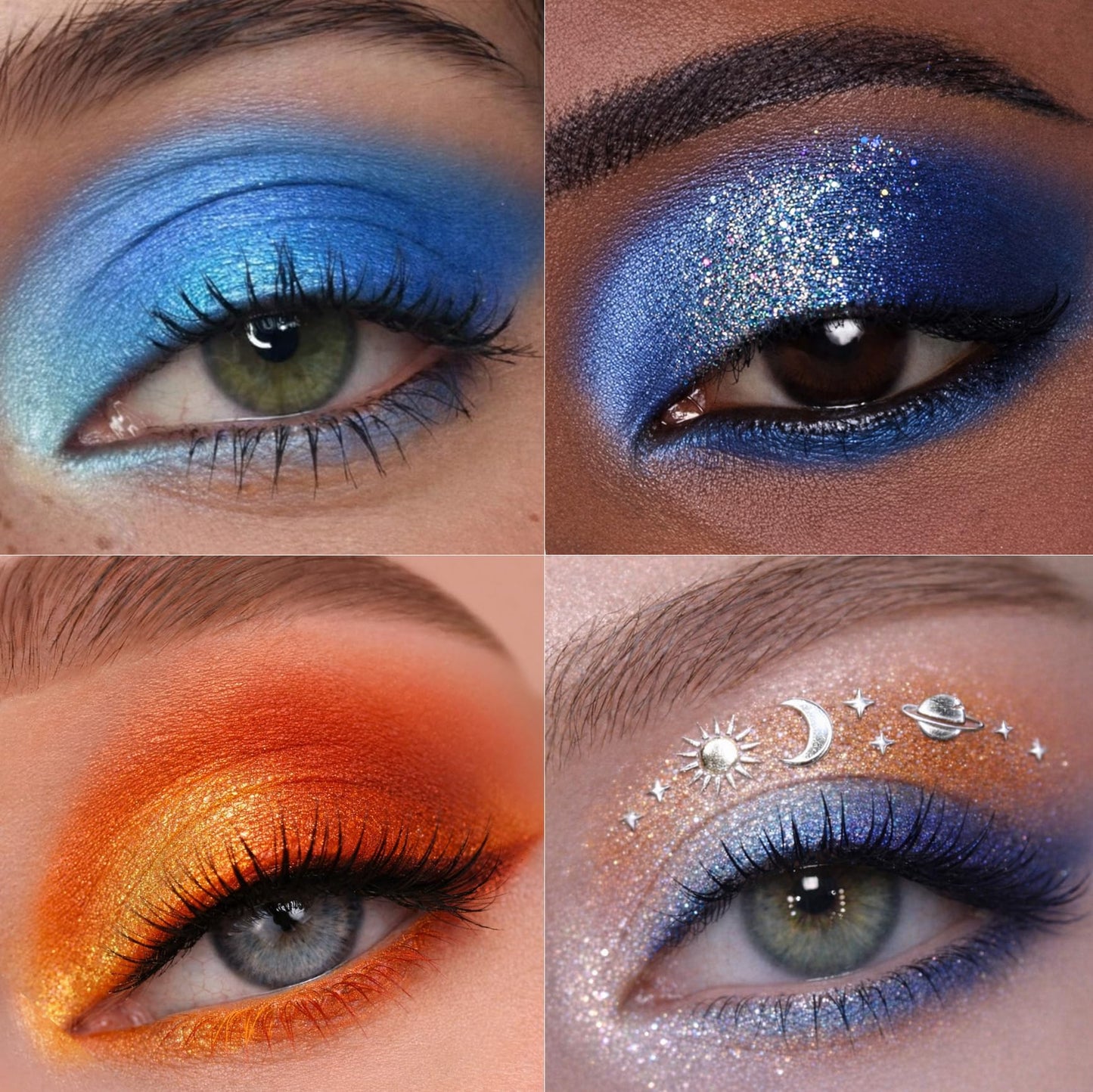 Tintark Galactic Assemble Eyeshadow Palette, 14 Solar System Shimmer Shades, 3D Planet Design, Wet Pressed Metallic Powder, Talc Free Vegan Galaxy Makeup Gift for Women Teens
