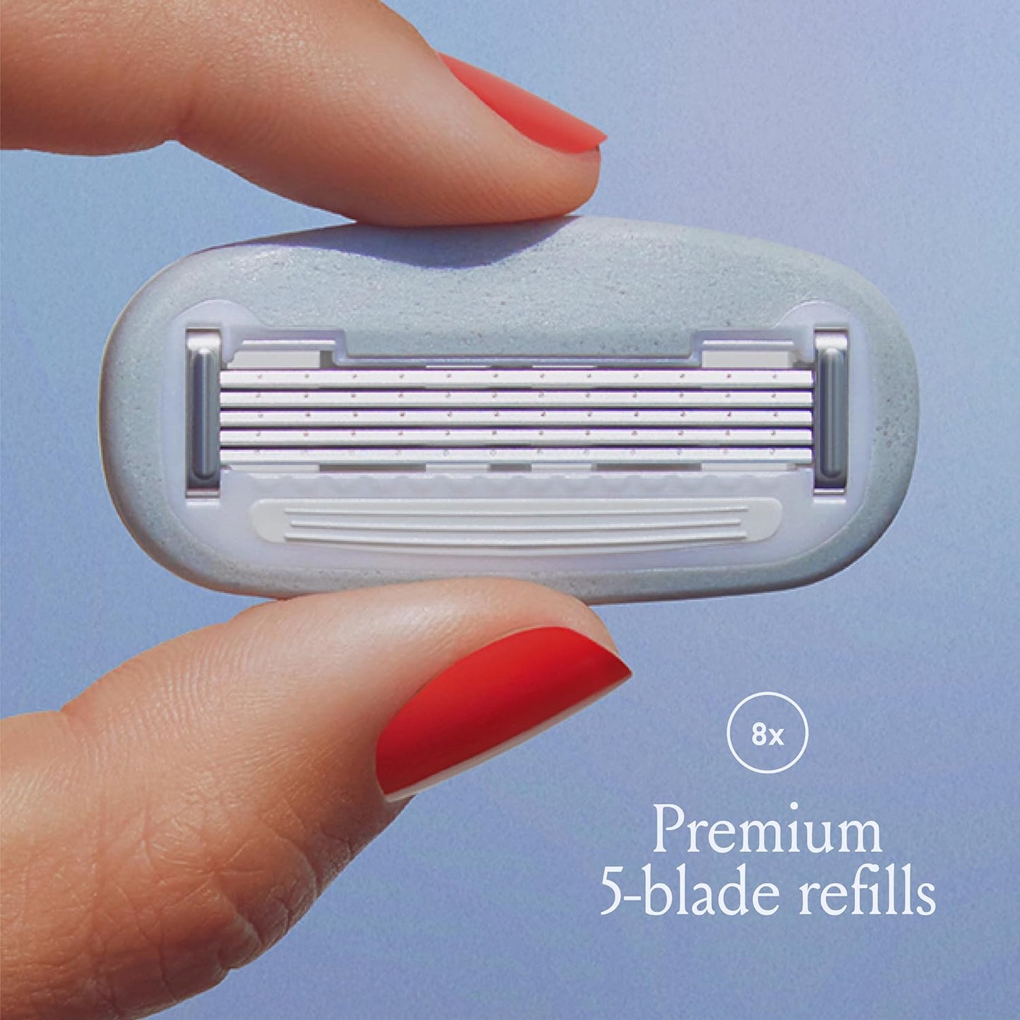 Billie Women's Razor Refill Blades - 5-Blade Cartridges with Magnetic Holder | 8 Count Shave Kit