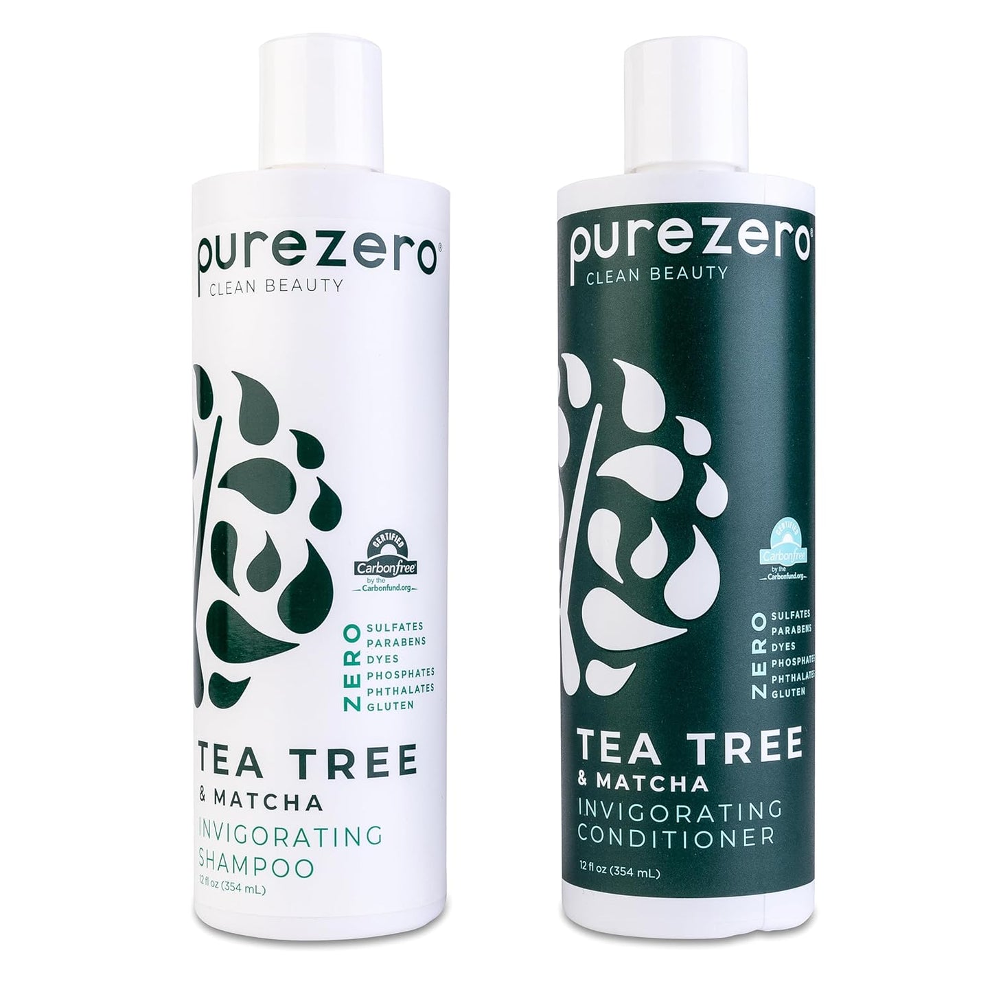 Tea Tree & Matcha Shampoo and Conditioner Set - Nourishing Scalp Treatment | Vegan, Sulfate-Free, 12 Fl Oz (Pack of 2)