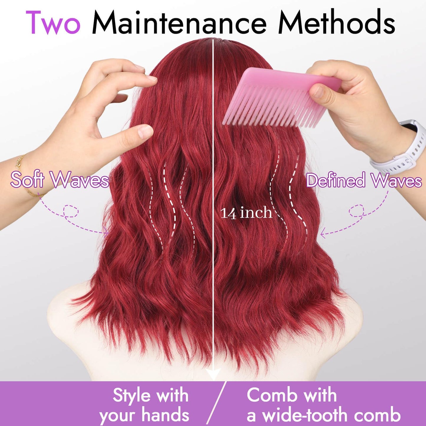 Starmo Ombre Light Brown With Blonde Short Wavy Bob Glueless Synthetic Fiber Lace Front Wig for Women Pre Cut for Beginners Natural Hairline 14 Inch