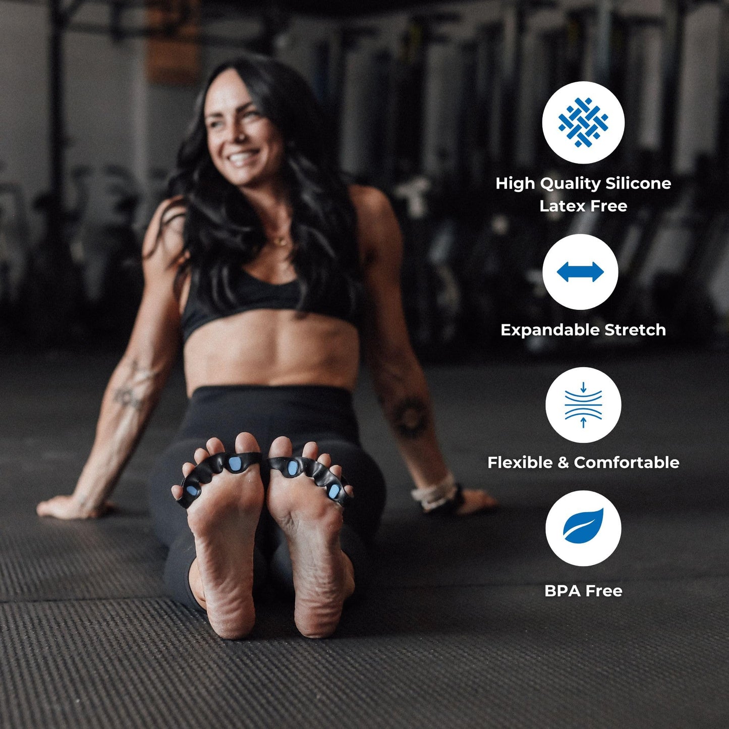 The Toe Spacer FLEX | Recovery from the Ground Up, Correct Bunions, Plantar Fasciitis, & Correct Toes | Adjustable Unisex Toe Spacer, perfect for first time users - Relieve Foot Pain and Tension