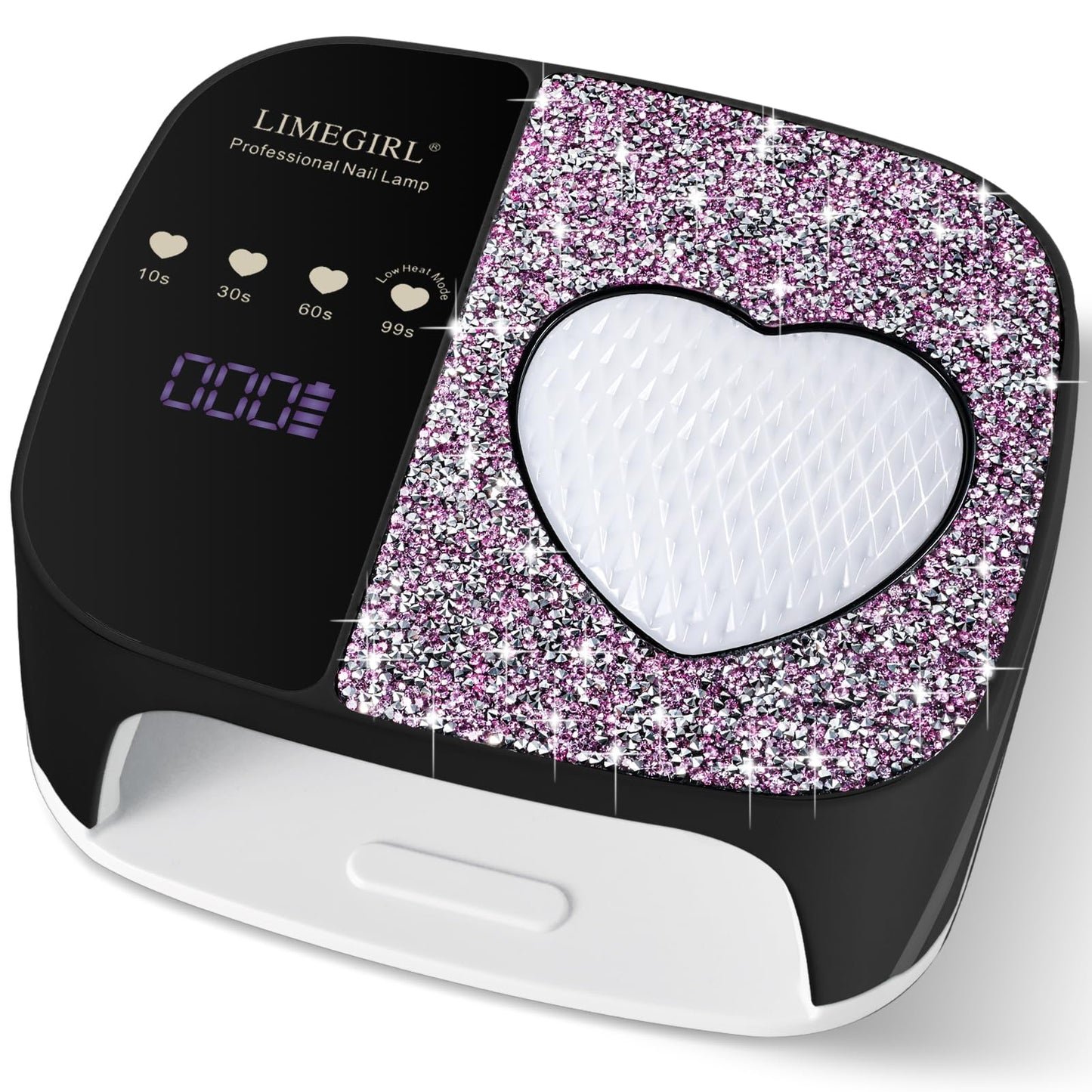 LIMEGIRL UV LED Nail Lamp Kit for Gel Polish Professional Fast Curing Black Dryer Light Set with 4 Timer Settings Cordless Rechargeable Nail Art Cure Machine for Manicure Pedicure at Home and Salon