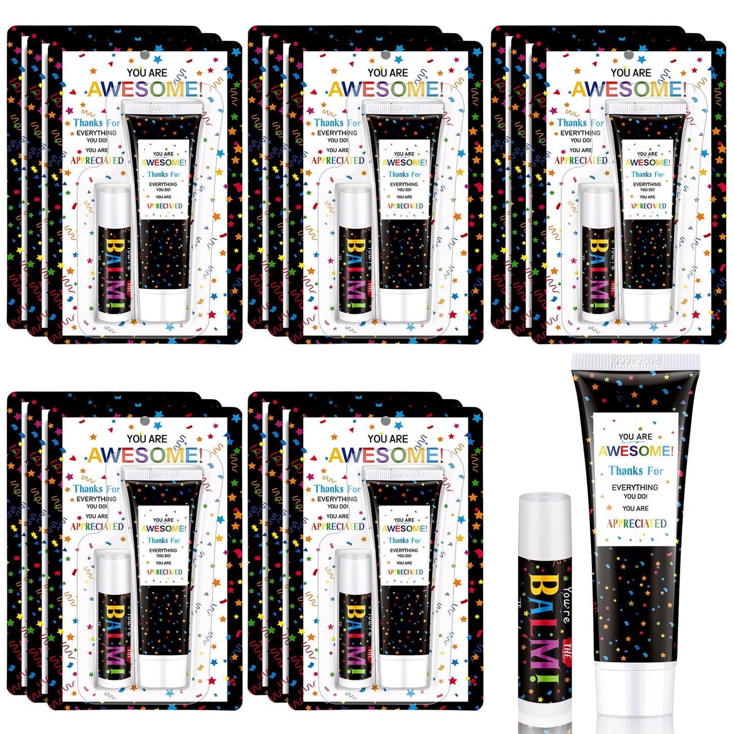Dansib 30 Pack Employee Teacher Appreciation Gifts Bulk Lip Balm Hand Cream Teacher Employee Staff Team Thank You Gifts You're Awesome Volunteer Nurse Appreciation Party Favor for Women Men Coworker