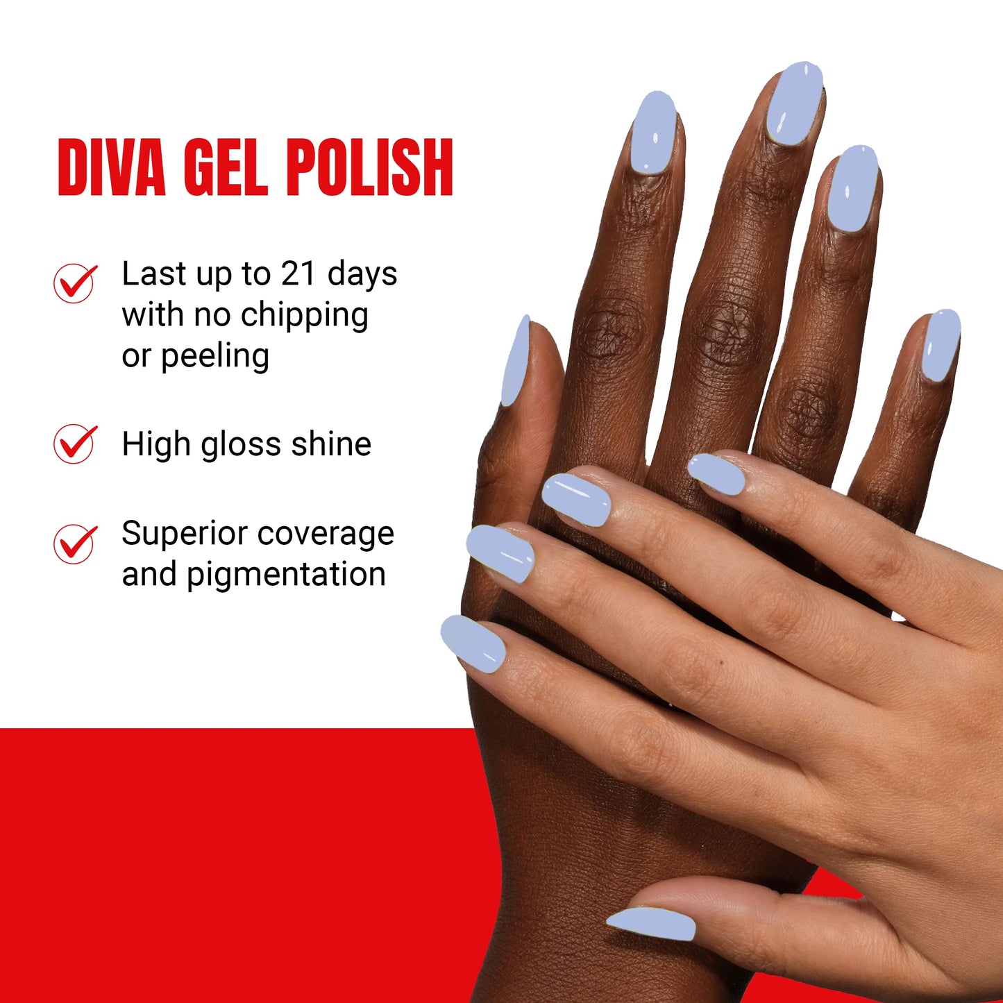 DND Diva Gel Polish Set, Soda Poppin Collection, UV/LED Gel Polish and Air Dry Nail Lacquer, Matching Chip-Free Polish Duo, 129 Pies in the Sky, 0.5 Fl Oz