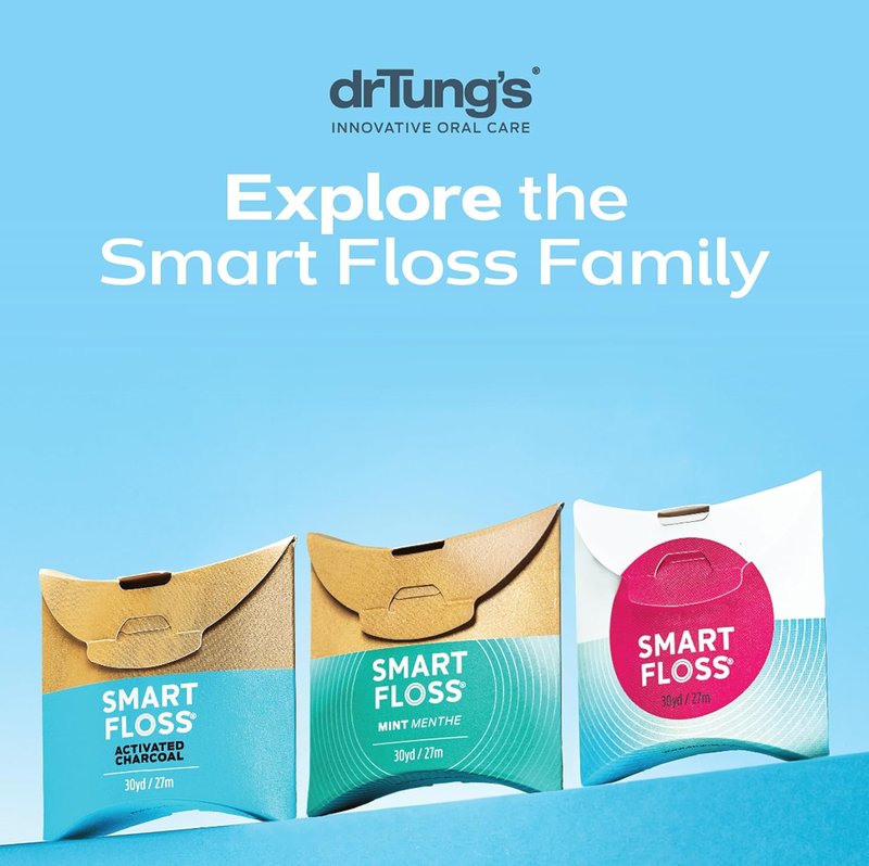 DrTung's Natural Dental Floss - PTFE & PFAS Free, Gentle on Gums | Cardamom Flavor (Pack of 3)