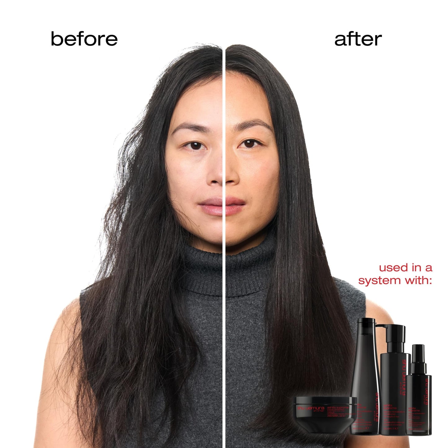 shu uemura art of hair Ashita Supreme Smoothing Treatment Mask - Adds Shine, Reduces Frizz, Strengthens Strands, Prevents Breakage, For All Hair Types, 6 Fl Oz