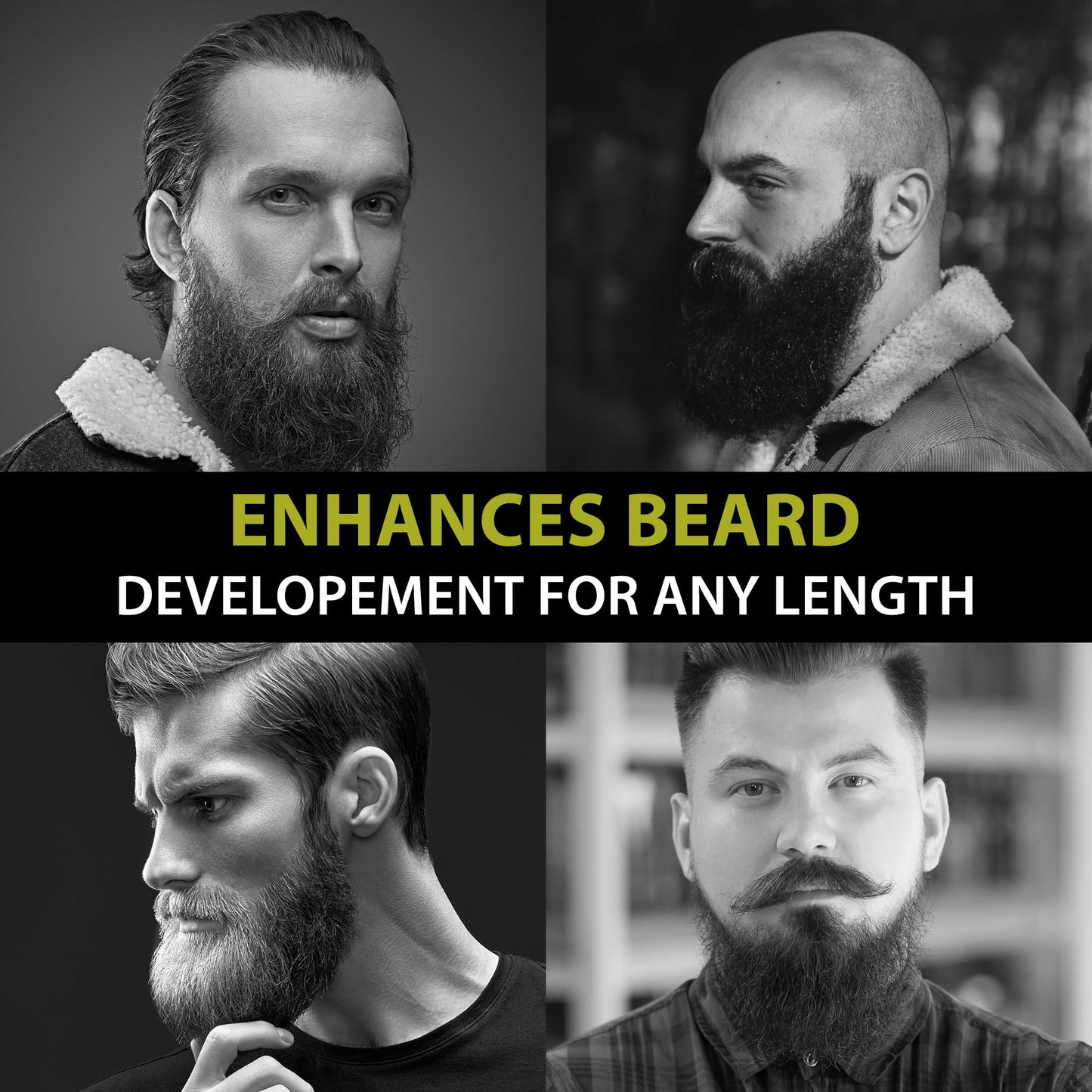 ETADERM Beard Growth Oil - Beard Oil for Men with Aloe Vera, Jojoba, Castor Seed, Green Tea Leaf and Sandalwood Oil - Hair Growth Oil Moisturizer and Strengthens Facial Hair - Beard Conditioner 2oz