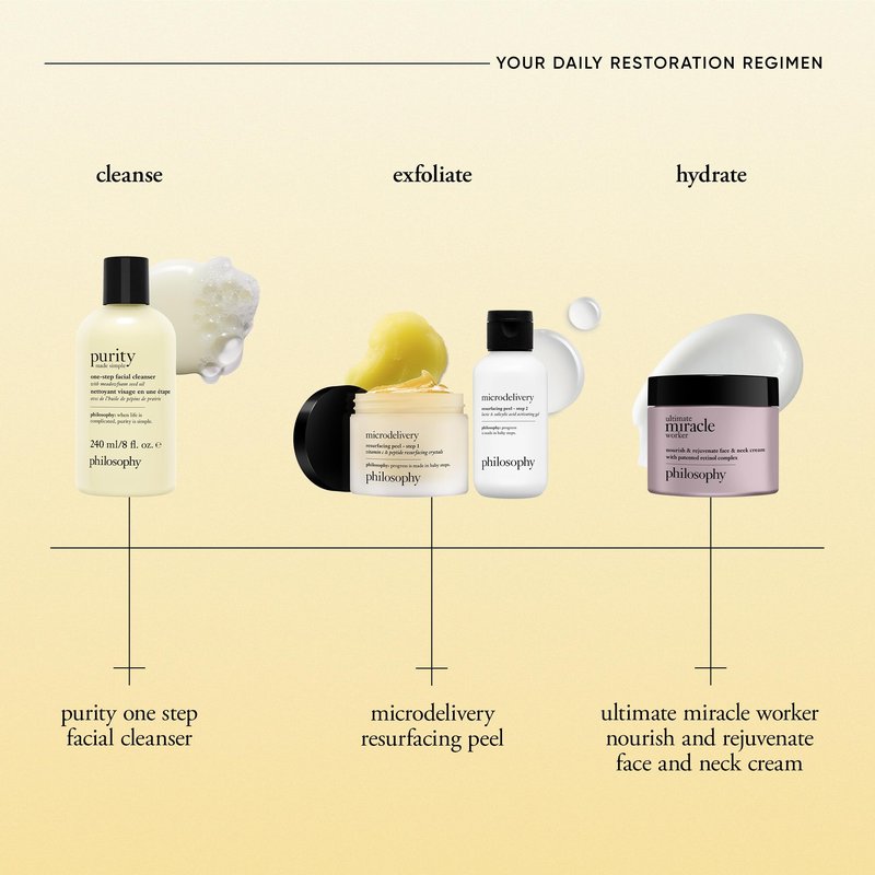 philosophy purity made simple one-step facial cleanser- with meadowfoam seed oil gently cleanses & melts away dirt, oil & stubborn makeup paraben-free face wash
