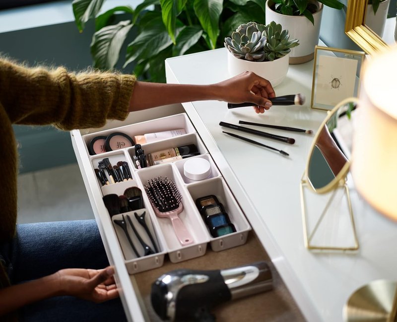 Joseph Joseph Viva Makeup Organizer Set - 7-Piece Modular Storage for Cosmetics & Accessories | Ideal for Beauty Drawers