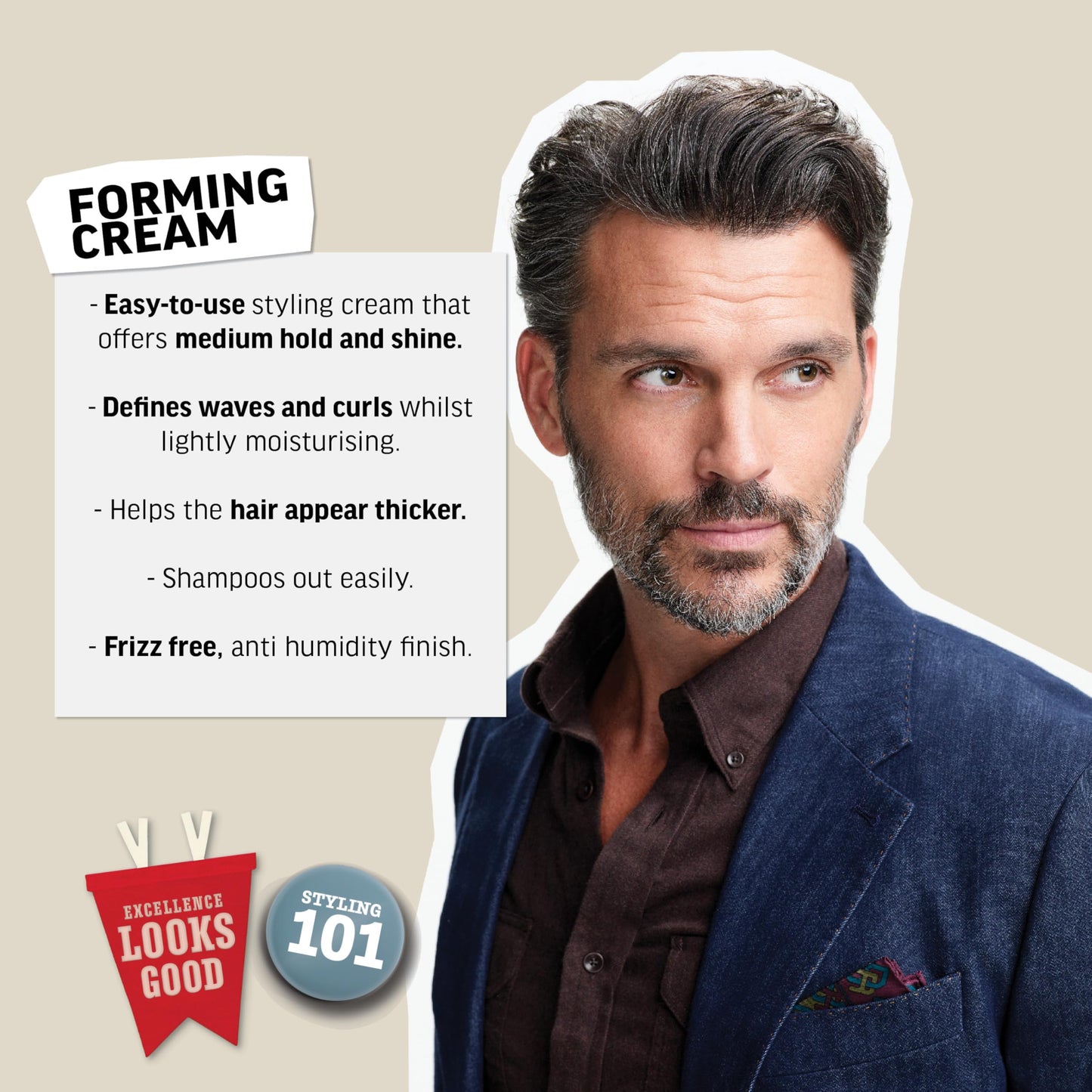 AMERICAN CREW Men's Hair Forming Cream, Like Styling Gel with Medium Hold & Shine, Travel Size, 1.7 oz