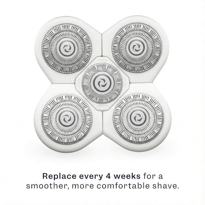 BodySmooth Rotary Blade Refill for Women - Gentle Shave for Sensitive Skin | 5 Contouring Heads, Mess-Free Cleanup