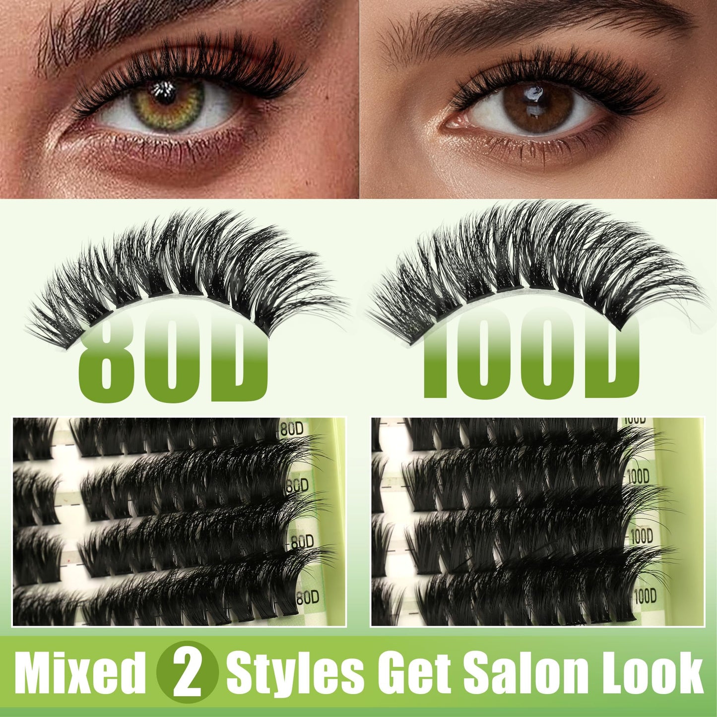 Gmagictobo Lash Clusters Kit Wispy Lash Clusters C Curl Cluster Eyelash Extensions Cat Eye Lashes Clusters 510Pcs Volume Individual Lashes Lash Glue Lash Tweezers
