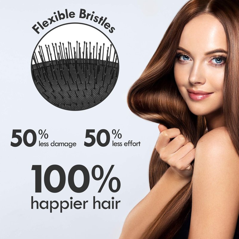 Aussumy 4 Pack Detangling Hair Brush - Air Cushion Detangler Hairbrush with Ultra Soft Bristles for Effortless Tangle Removal For Wet Dry Damaged Curly Fragile Hair for Women Men Boys Girls Adult Kids