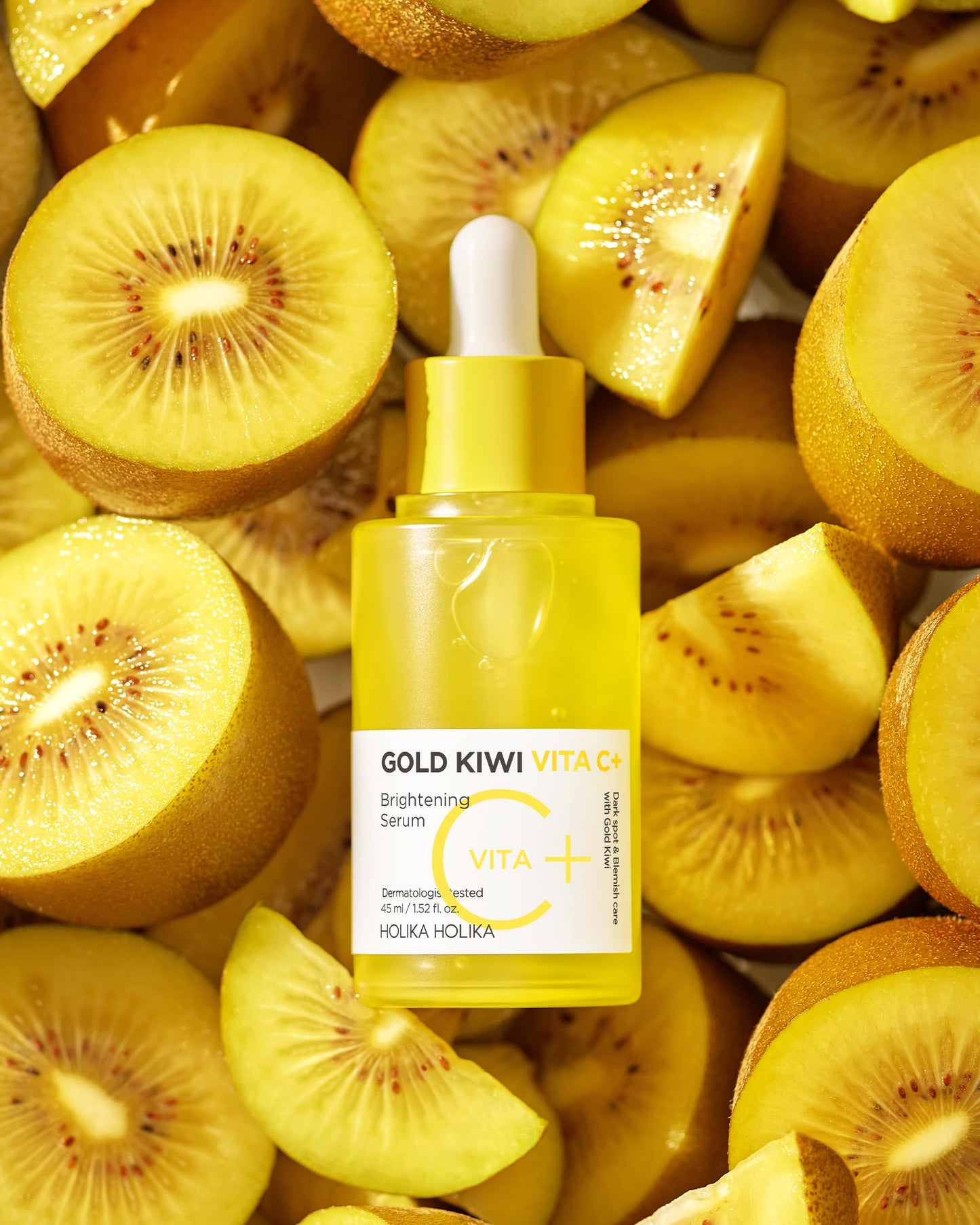 HOLIKA HOLIKA Gold Kiwi Vita C Plus Skincare Set – Korean Vitamin C Serum Duo with Antioxidant-Rich Gold Kiwi Extract, Radiance-Enhancing Formula for Dewy, Healthy-Looking Skin, 1.52 fl.oz.