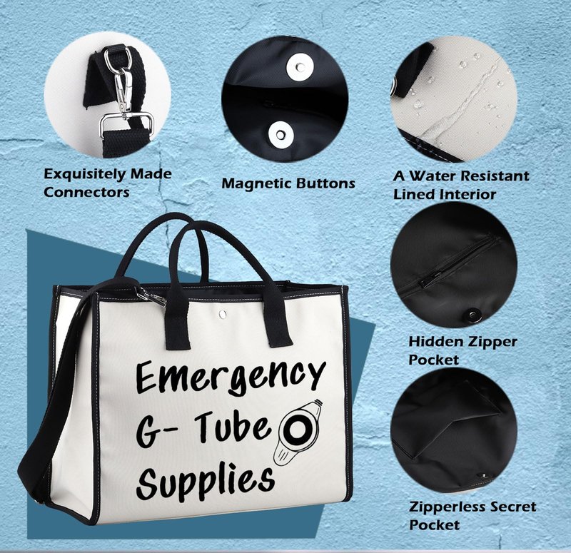 XYANFA Feeding Tube Bag Funny Dietician Gift Nurse Cosmetics Makeup Bag Critical Care Nursing Gift Emergency G Tube Supplies
