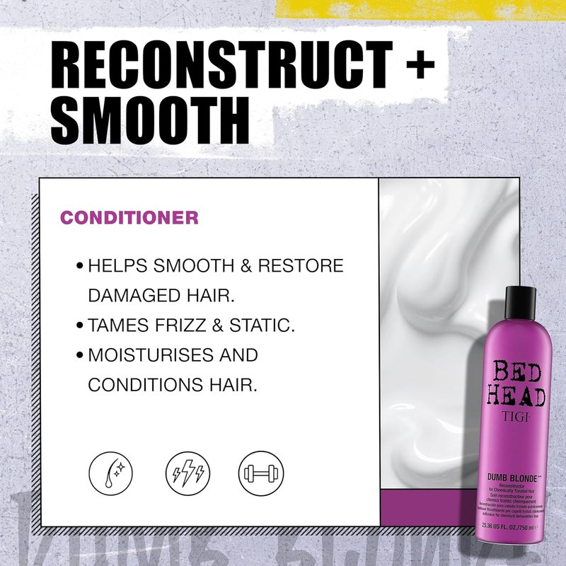 Bed Head Dumb Blonde Shampoo & Conditioner Duo - Restores Damaged Blonde Hair | 25.36 fl oz
