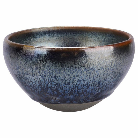 Linkieda Handcrafted Ceramic Shaving Bowl for Wet Shaving, Compatible with All Shaving Brushes, Unique Jian Zhan Glaze for Bathroom Use (Colorful)