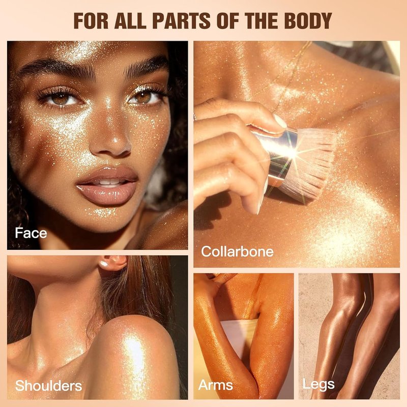 Rose Gold Body Glow Oil - SPF 30 Lightweight Sunscreen & Moisturizer | Quick-Absorbing Shimmer Lotion, 2 oz