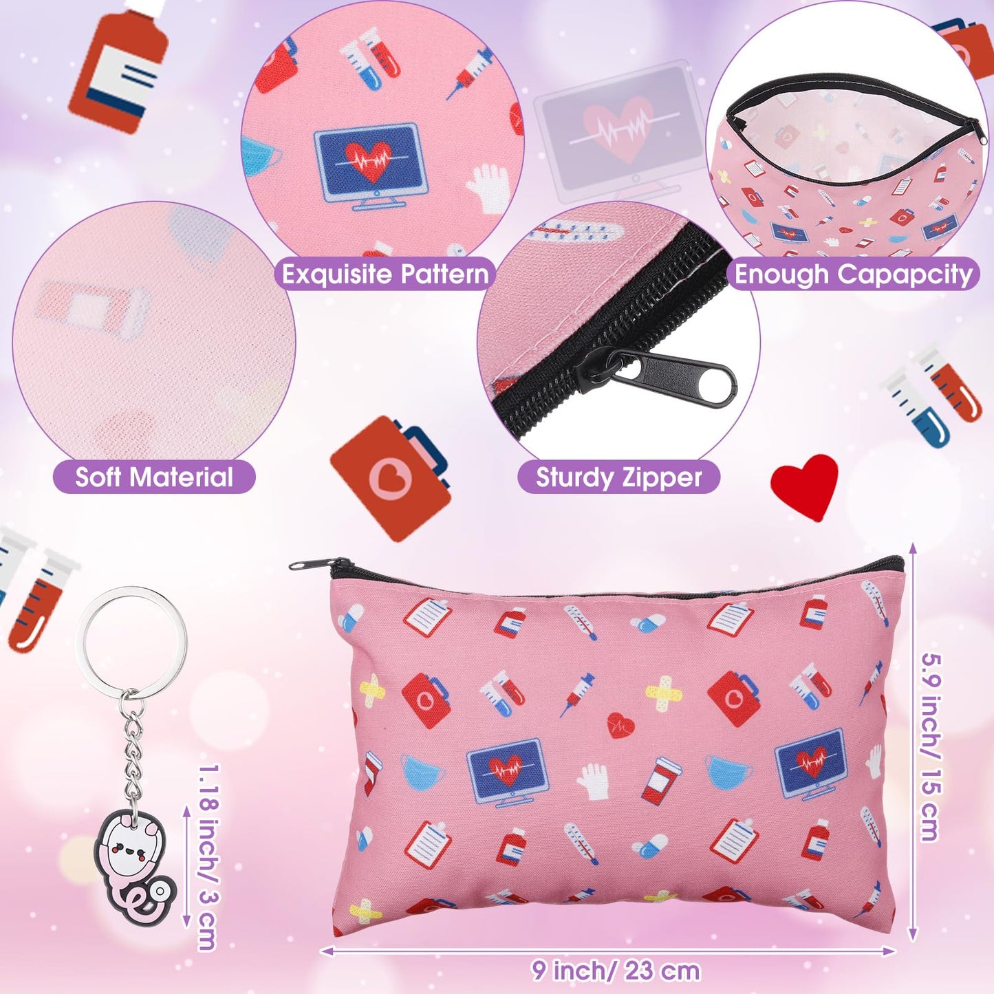 Fulmoon 40 Pcs Cna Week Appreciation Gifts Bulk 2026 Nurse Gifts for Women Novelty Socks Makeup Bags Keychains Notebooks Ballpoints for Cna Nurse Graduation
