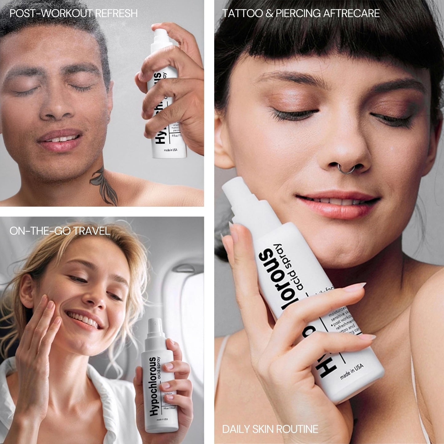BodyJ4You Hypochlorous Acid Spray for Face Cleaner - HOCL Facial Toner Acne Sensitive Skin - Molecule Spray Topical Skin Redness Relief Breakouts - Piercing Aftercare HOCL Mist - Pack of 3
