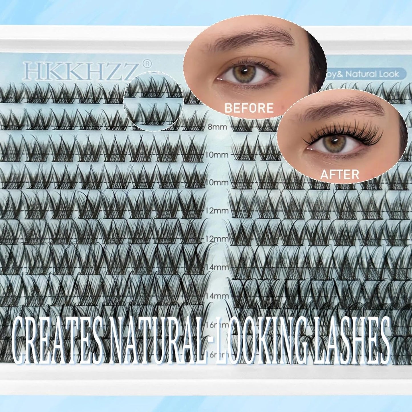 Wispy Lash Clusters - Natural Look Individual DIY Eyelash Extensions | 200 Pcs C Curl 8-16mm Ultra-Thin Soft Band