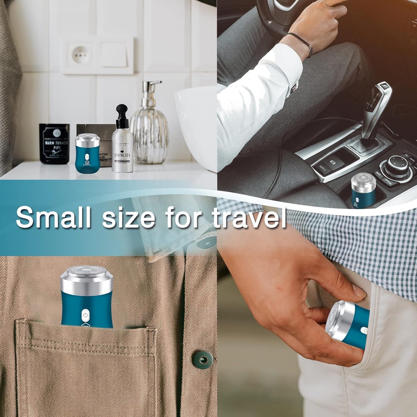 Mini Electric Razor - Wet & Dry Shaver for Men & Women | 30-Day Battery Life, Travel Size, Blue
