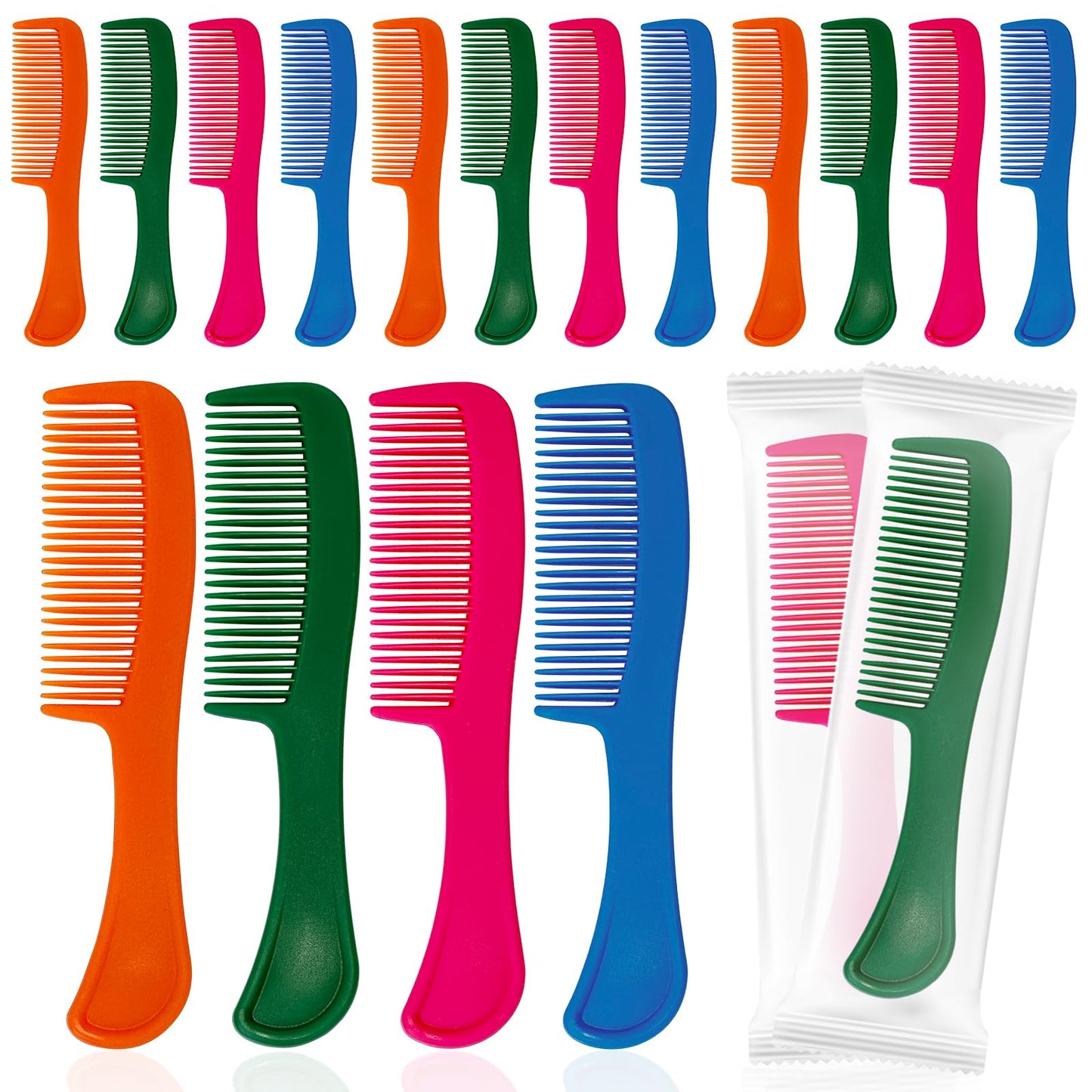 250 pcs Combs In Bulk Individually Wrapped, 4 color Pocket Hair Combs Set for Women, Men and Kids, Colorful Travel Comb Bulk for Airbnb Homeless Hotel Shelter Home Charity
