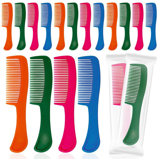 250 pcs Combs In Bulk Individually Wrapped, 4 color Pocket Hair Combs Set for Women, Men and Kids, Colorful Travel Comb Bulk for Airbnb Homeless Hotel Shelter Home Charity
