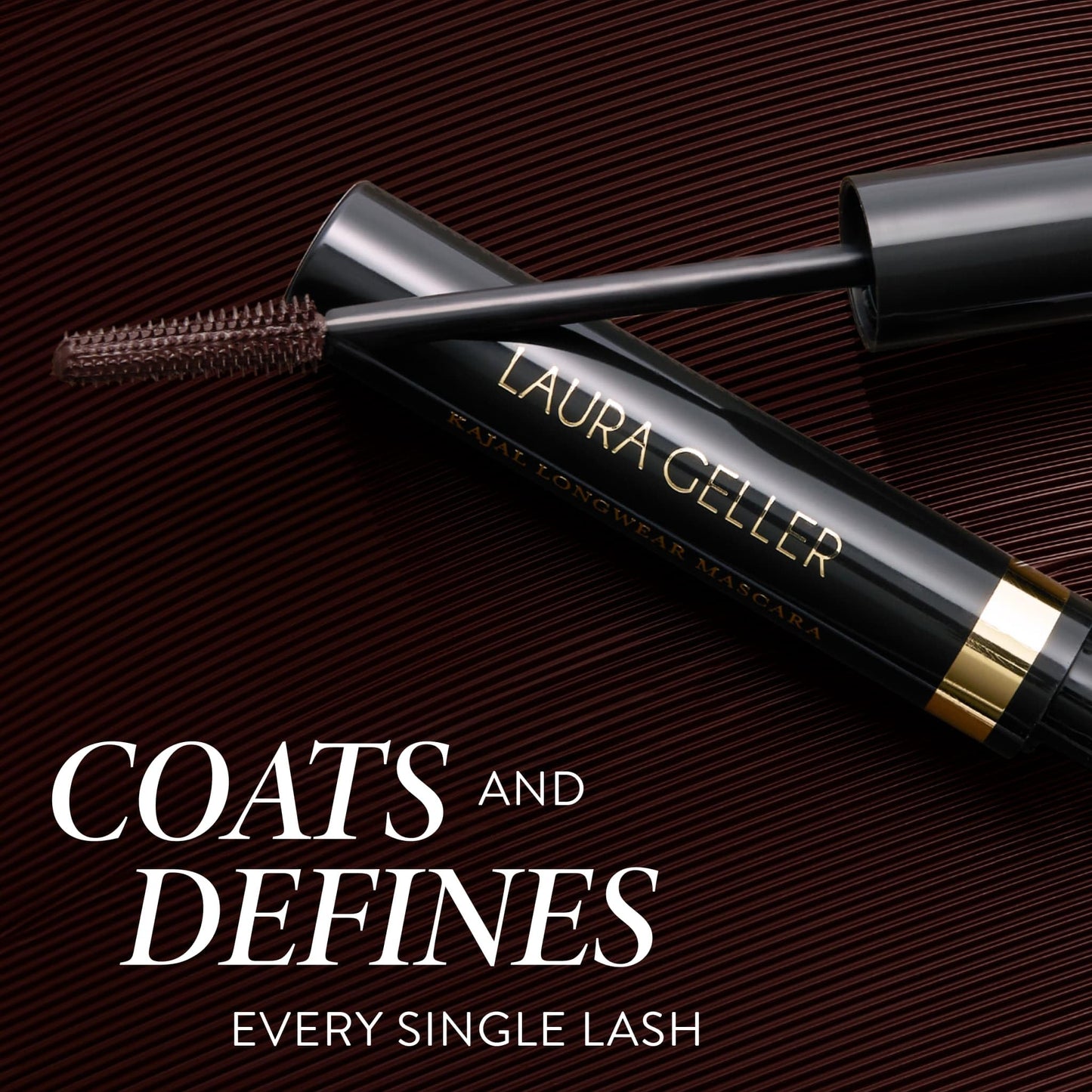 LAURA GELLER NEW YORK Kajal Longwear Mascara - Lengthening, Defining, Curling, Buildable Formula Eye Makeup - Natural Look for Everyday