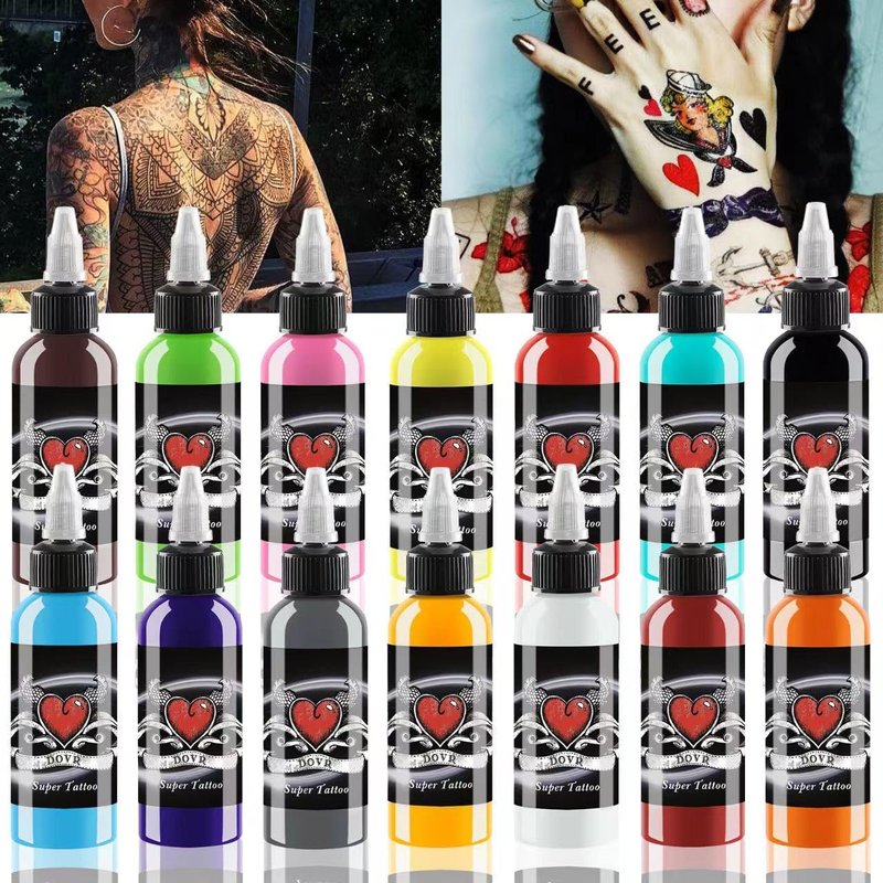 Tattoo Ink Set - 14 Colors 1oz Bottles for 3D Makeup & Body Art | Professional & Beginner Use