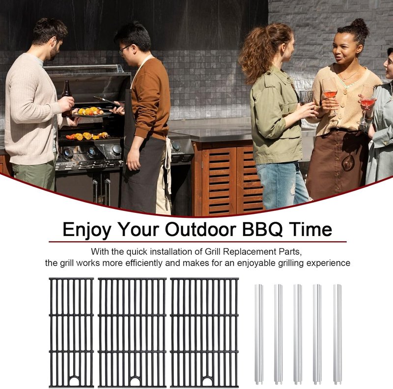 Charbroil Grill Replacement Parts - Cooking Grate & Heat Plate for 5 & 2 Burner Models | Durable Steel