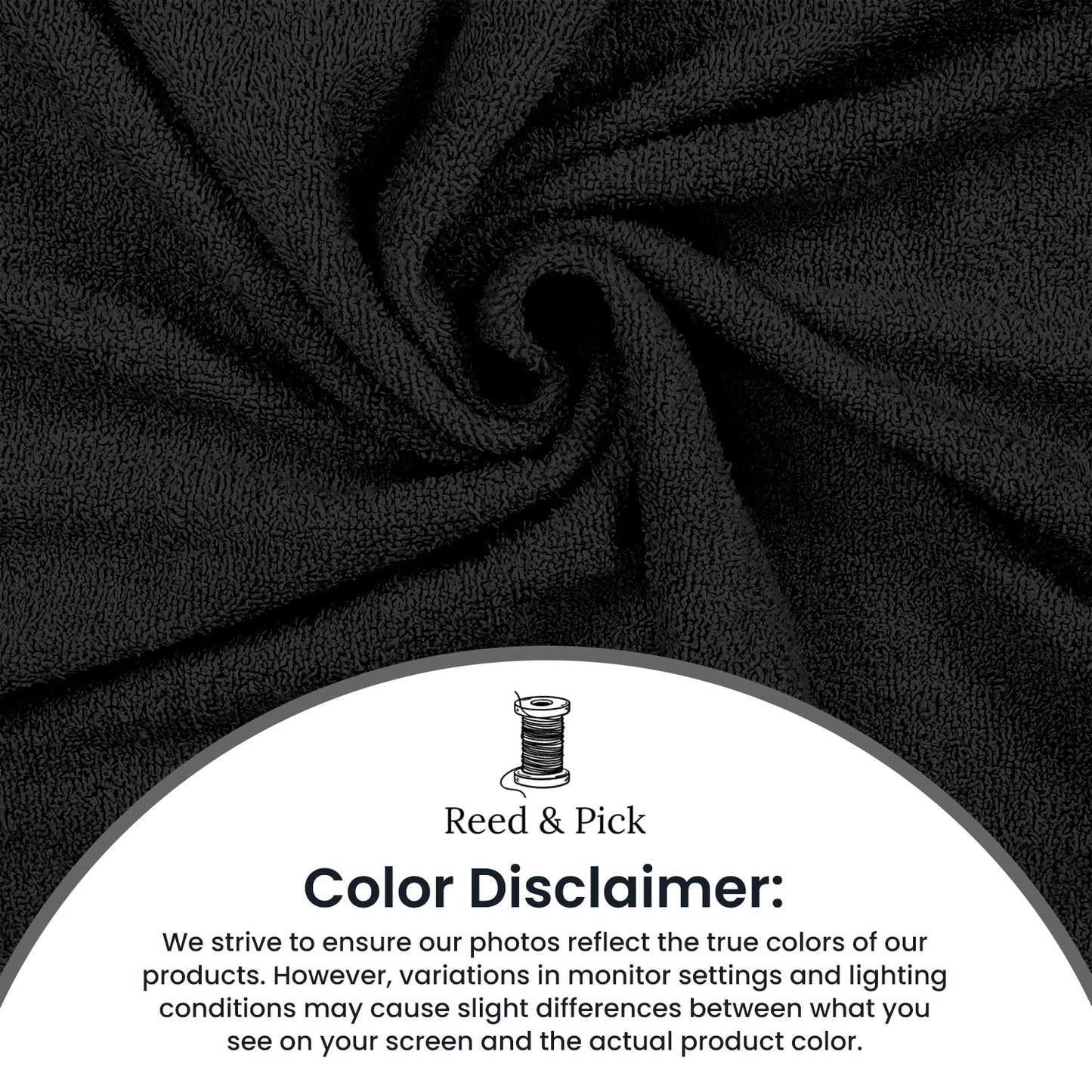 Reed&Pick 24 Pack Black Hand Towels 100% Cotton Spa Towels 16x26 inches Highly Absorbable Facial, Gym, Hair and Face Towels in Bulk