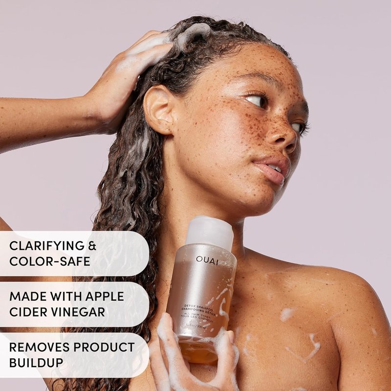 OUAI Detox Shampoo & Fine Hair Conditioner Bundle - Clarifying & Volumizing Duo for Build-Up & Fine Hair | 2 Count